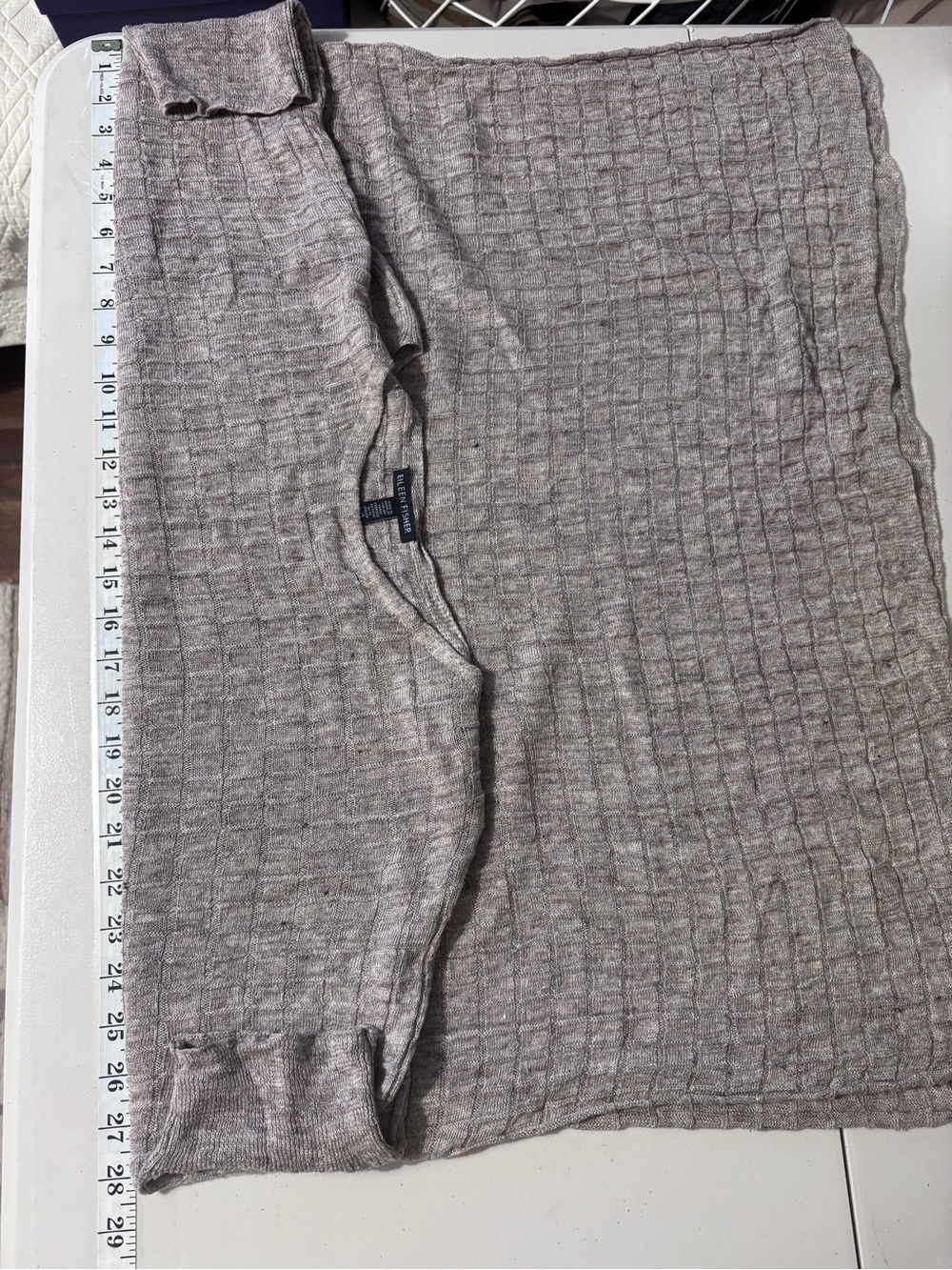 Eileen Fisher Tunic Size XL Waffle Texture Tan Brown Comfort Oversized Timeless - Picture 8 of 10